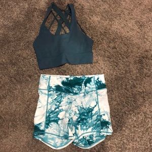 Balance Athletica OG shorts & aura bra set marine